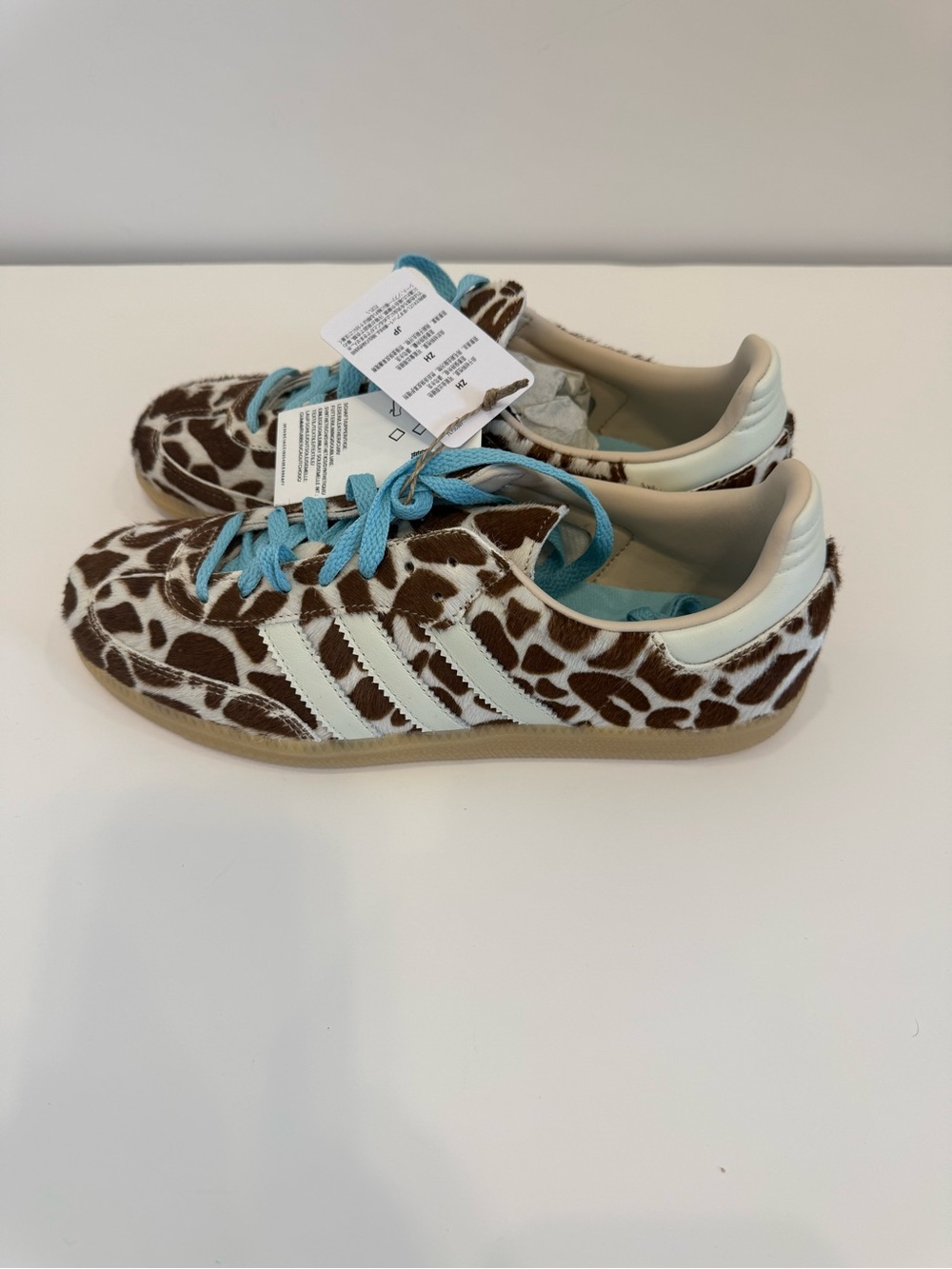 NWT adidas Samba OG Giraffe Print Cow Fur Leather Women’s 8 Sneakers Streetwear - Picture 1 of 7